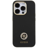 Original Handyhülle APPLE IPHONE 15 PRO MAX Guess Hardcase Silicone Logo Strass 4G (GUHCP15XM4DGPK) schwarz