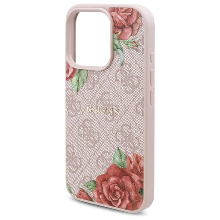 Original Case IPHONE 16 PRO MAX Guess Hardcase 4G Flowers Print MagSafe (GUHMP16XP4ROPEMCP) pink