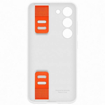 Samsung Silicone Grip Cover Case für Samsung Galaxy S23 Silikonhülle mit Handschlaufe weiß (EF-GS911TWEGWW)