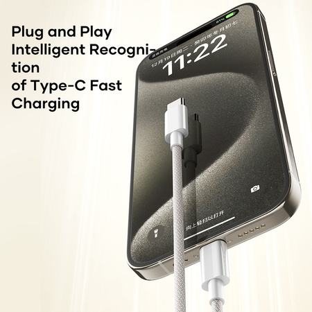 Rock Kabel Z20 - Typ C na Typ C - PD 60W 3A 1 metr biały