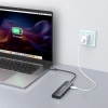 Hub USB-C 6 w 1 Wozinsky WHBC10Y4S wielofunkcyjny, aluminiowy, z kablem 25 cm - szary