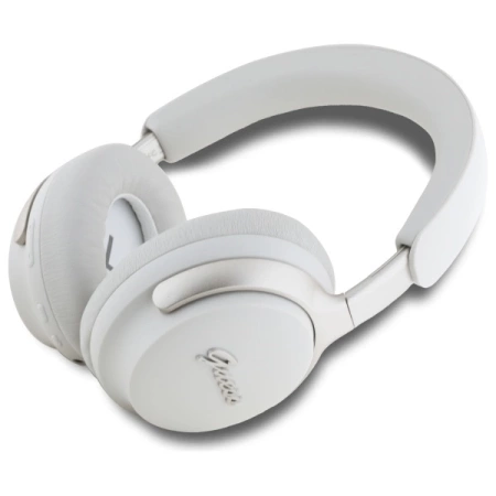 Słuchawki nauszne Bluetooth Guess Metal Script Logo ANC - beżowe
