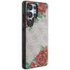 Original Handyhülle SAMSUNG GALAXY S25 ULTRA Guess Leather 4G Flowers Print Metal Classic Logo MagSafe rosa