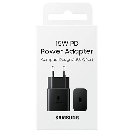 Samsung ładowarka sieciowa USB Typ C 15W PD AFC czarny (EP-T1510NBEGEU)