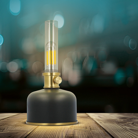 Lampa naftowa Retro LED czarna FLR-25 Forever Light