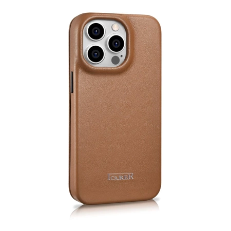 iCarer CE Premium Leather Folio Case iPhone 14 Pro Magnetic Flip Leather Folio Case MagSafe braun (WMI14220714-BN)