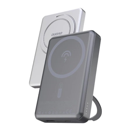 Dudao K28 10000 mAh PD 22,5 W MagSafe Powerbank mit Metallgehäuse und Ringständer - Grau