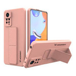 Wozinsky Kickstand Case Silicone Stand Cover for Xiaomi Poco X4 Pro 5G Pink