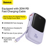 Baseus Qpow power bank 10000mAh wbudowany kabel Lightning 20W Quick Charge SCP AFC FCP fioletowy (PPQD020005)