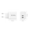 Crong Ultra Compact GaN - Ładowarka sieciowa 35W PD 3.0 2x USB-C (biały)