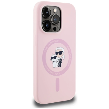 Karl Lagerfeld Silikon Karl&amp;Choupette MagSafe Case für iPhone 14 Pro Max - Pink