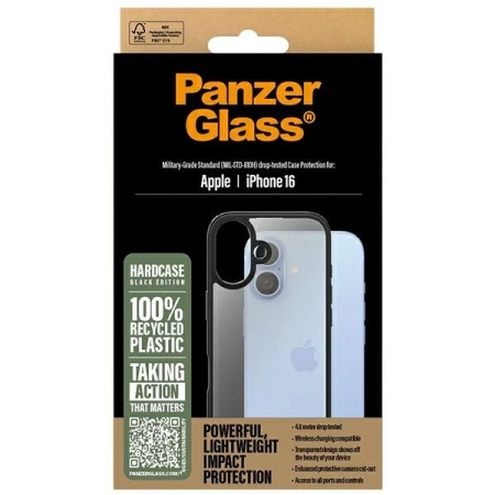 Etui PanzerGlass HardCase na iPhone 16 - czarne