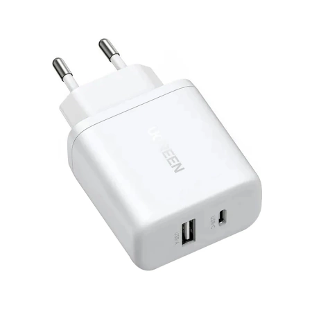 Ugreen X227 20W GaN Wandladegerät 1x USB-A 1x USB-C - Weiß