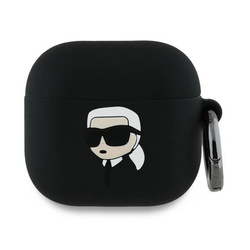 Oryginalne Etui APPLE AIRPODS 4 Karl Lagerfeld Silicone Karl Head 3D (KLA4RUNIKK) czarne