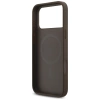 Guess Leather 4G Triangle Strass MagSafe Case für iPhone 17 Pro Max - Braun