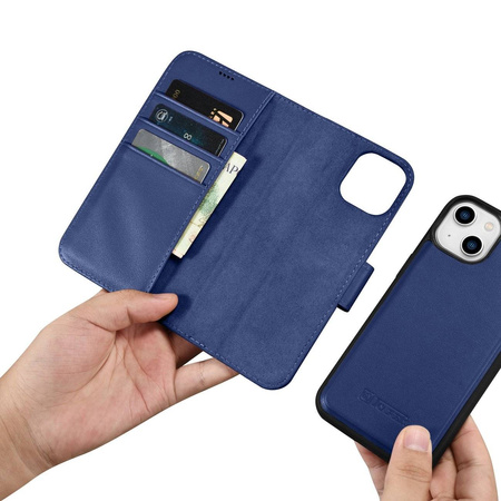 iCarer Wallet Case 2in1 iPhone 14 Plus Flip Leather Cover Anti-RFID blue (WMI14220727-BU)