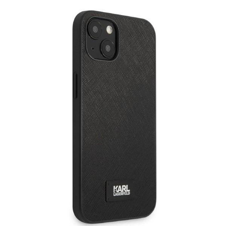 Original Handyhülle IPHONE 13 MINI Karl Lagerfeld Hardcase Saffiano Plaque schwarz