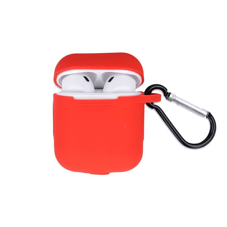 Etui do Airpods / Airpods 2 czerwone z haczykiem