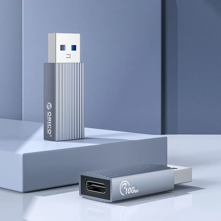 Adapter USB-C na USB-A - szary