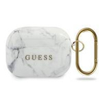 Guess GUACAPTPUMAWH AirPods Pro cover biały/white Marble Collection