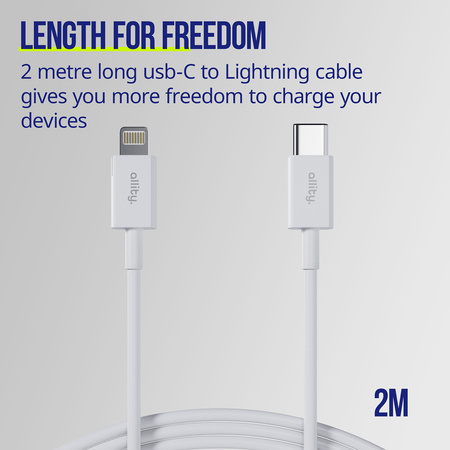 Allity kabel AUC-03 USB-C - Lightning 2,0 m 27W biały