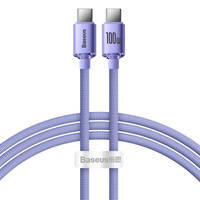 Baseus Crystal Shine Series Fast Charging Data Cable Type-C to Type-C 100W 1.2m Purple