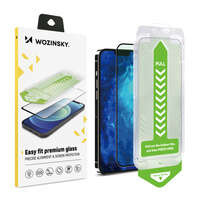 9H tempered glass with mounting frame for iPhone 15 Wozinsky Premium Glass - black