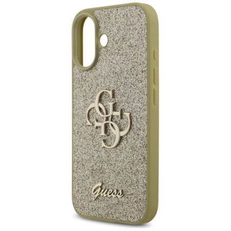 Etui Guess Fixed Glitter Big 4G na iPhone 17 - złote