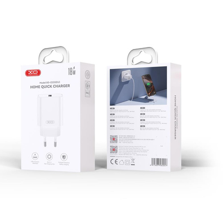 XO ładowarka sieciowa CE33 QC 18W 1x USB biała