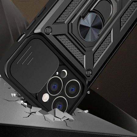 Hybrid Armor Camshield etui iPhone 13 Pro Max pancerny pokrowiec z osłoną na aparat różowe