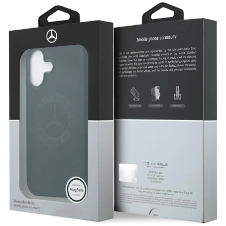 Mercedes Leder Vintage Logo MagSafe Hülle für iPhone 17 - Schwarz