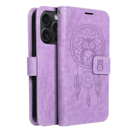 Kabura MEZZO Book do IPHONE 15 Pro łapacz snów fioletowy