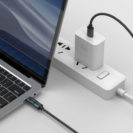 USB C - USB C cable 100W 1.2m with LED display Joyroom S-CC100A16 - black