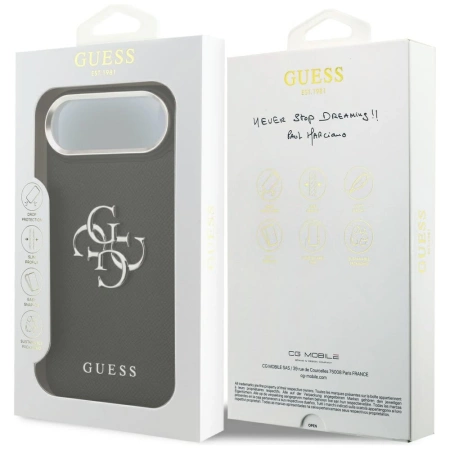 Guess Grained Big 4G Classic Logo case for iPhone 17 Air - black