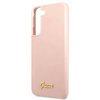 Guess GUHCS22MLSLMGPP S22 + S906 rosa / rosa Hardcase Silikon-Schriftzug Metall-Logo