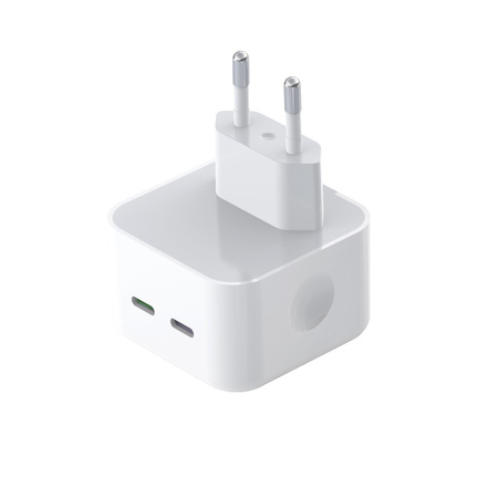 XO ładowarka sieciowa L102 PD 35W 2x USB-C biała + kabel USB-C - Lightning