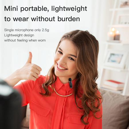 Yesido Mikrofon krawatowy bezprzewodowy KR12 Lightning czarny