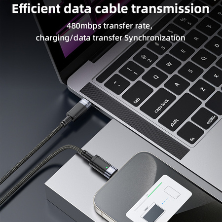 Yesido Kabel CA160 pleciony - Typ C na Typ C - PD 60W 1,2 metra czarny