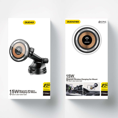 Dudao F12MAX+ cockpit magnetic holder with MagSafe inductive charger - black