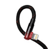 Baseus MVP 2 Elbow kątowy kabel przewód Power Delivery z bocznym wtykiem USB Typ C / Lightning 2m 20W czerwony (CAVP000320)
