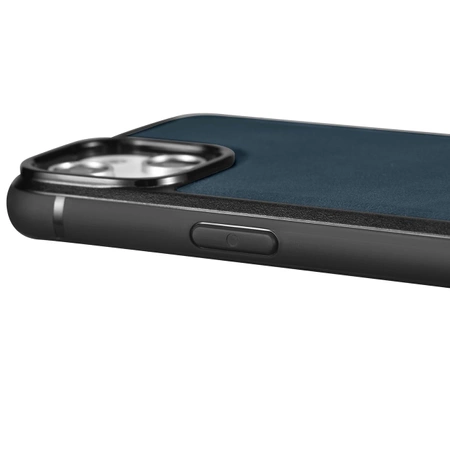 iCarer Leather Oil Wax etui pokryte naturalną skórą do iPhone 14 Pro niebieski (WMI14220718-BU)