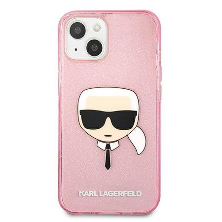 Karl Lagerfeld KLHCP13SKHTUGLP iPhone 13 mini 5,4" różowy/pink hardcase Glitter Karl`s Head