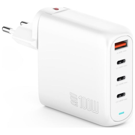 Ładowarka sieciowa 4smarts Flex Pro 100W  3xUSB-C + 1xUSB-A biały