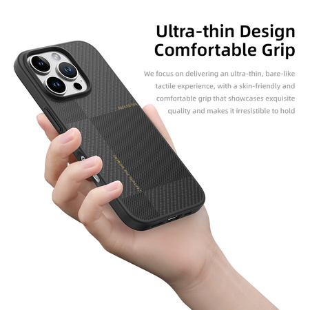 Rock Etui Ultra Thin Aramid Fiber Kevlar 600D do Iphone 16 Pro czarne