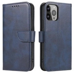 Magnet Case elegant case cover with a flap and stand function iPhone 14 blue