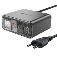 Acefast Z4 PD 218 W GaN 3 x USB-C + USB-A Multifunktionsadapter mit 4 Anschlüssen – Grau