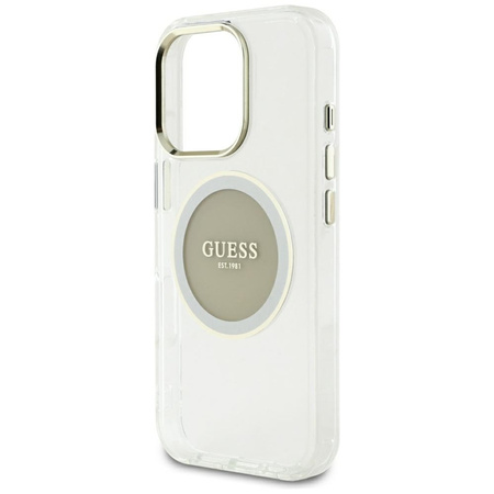 Guess IML Metal Colored Circle Classic Logo MagSafe - Etui do iPhone 16 Pro Max (szary)