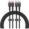 Baseus Cafule USB-C / USB-C cable 100W 1 m - red-black and black-gray (2 pcs.)