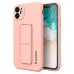 Wozinsky Kickstand Case elastyczne silikonowe etui z podstawką iPhone 12 Pro różowy