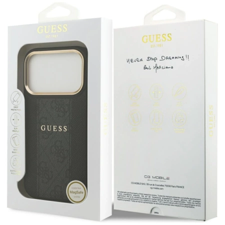Guess 4G Stripe MagSafe case for iPhone 17 Pro - black